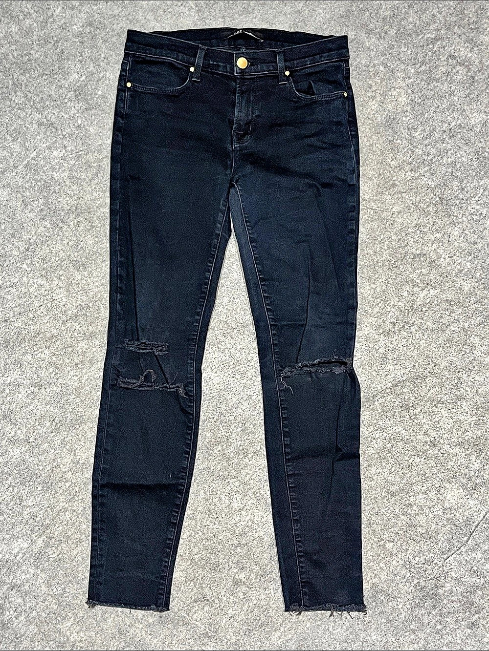 J Brand Cropped Skinny Jeans in Blue Mercy
